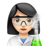 Apple design of the woman scientist: light skin tone emoji verson:ios 16.4