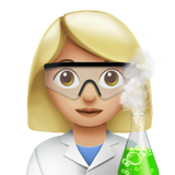 Apple design of the woman scientist: medium-light skin tone emoji verson:ios 16.4