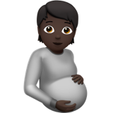 Apple design of the pregnant person: dark skin tone emoji verson:ios 16.4