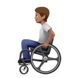 Apple design of the person in manual wheelchair: medium skin tone emoji verson:ios 16.4