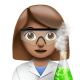 Apple design of the woman scientist: medium skin tone emoji verson:ios 16.4