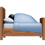 Apple design of the person in bed emoji verson:ios 16.4