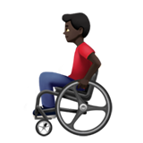 Apple design of the man in manual wheelchair: dark skin tone emoji verson:ios 16.4