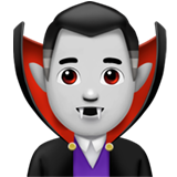 Apple design of the man vampire: light skin tone emoji verson:ios 16.4
