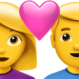 Apple design of the couple with heart: woman man emoji verson:ios 16.4