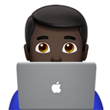 Apple design of the man technologist: dark skin tone emoji verson:ios 16.4