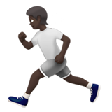 Apple design of the person running: dark skin tone emoji verson:ios 16.4