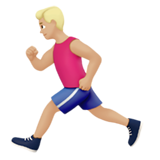 Apple design of the man running: medium-light skin tone emoji verson:ios 16.4