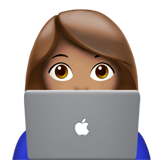 Apple design of the woman technologist: medium skin tone emoji verson:ios 16.4