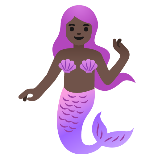 Google design of the mermaid: dark skin tone emoji verson:Noto Color Emoji 15.0