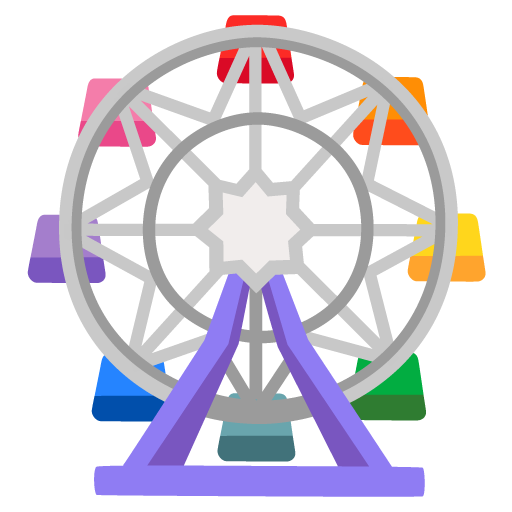 Google design of the ferris wheel emoji verson:Noto Color Emoji 15.0