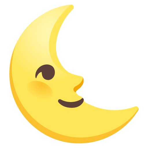 Google design of the last quarter moon face emoji verson:Noto Color Emoji 15.0