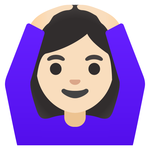 Google design of the woman gesturing OK: light skin tone emoji verson:Noto Color Emoji 15.0