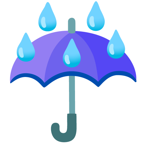 Google design of the umbrella with rain drops emoji verson:Noto Color Emoji 15.0