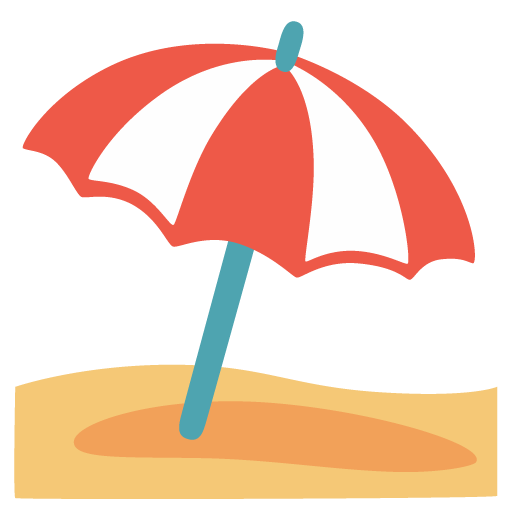 Google design of the umbrella on ground emoji verson:Noto Color Emoji 15.0
