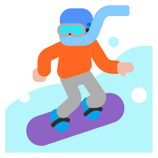 Microsoft design of the snowboarder: medium-light skin tone emoji verson:Windows-11-22H2