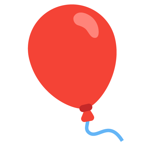 Google design of the balloon emoji verson:Noto Color Emoji 15.0