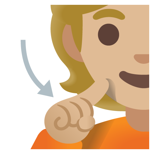 Google design of the deaf person: medium-light skin tone emoji verson:Noto Color Emoji 15.0