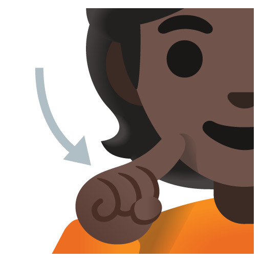 Google design of the deaf person: dark skin tone emoji verson:Noto Color Emoji 15.0
