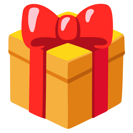 Google design of the wrapped gift emoji verson:Noto Color Emoji 15.0