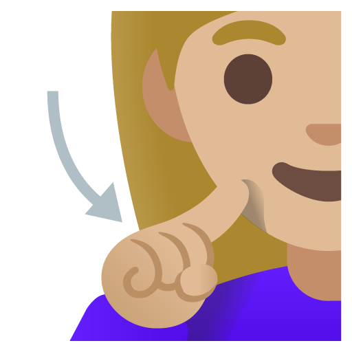 Google design of the deaf woman: medium-light skin tone emoji verson:Noto Color Emoji 15.0