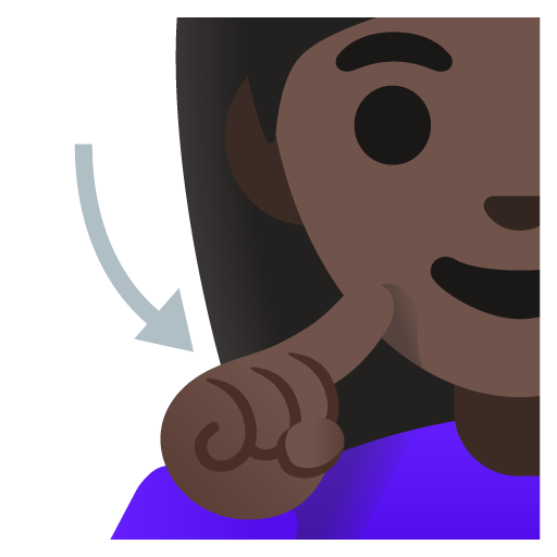 Google design of the deaf woman: dark skin tone emoji verson:Noto Color Emoji 15.0