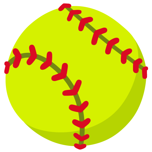 Google design of the softball emoji verson:Noto Color Emoji 15.0