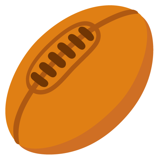 Google design of the rugby football emoji verson:Noto Color Emoji 15.0