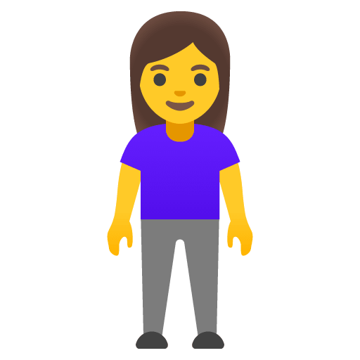 Google design of the woman standing emoji verson:Noto Color Emoji 15.0