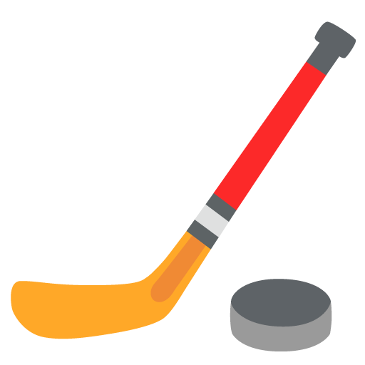 Google design of the ice hockey emoji verson:Noto Color Emoji 15.0