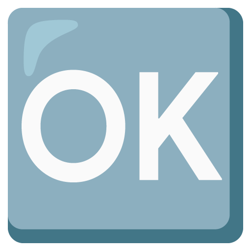 Google design of the OK button emoji verson:Noto Color Emoji 15.0