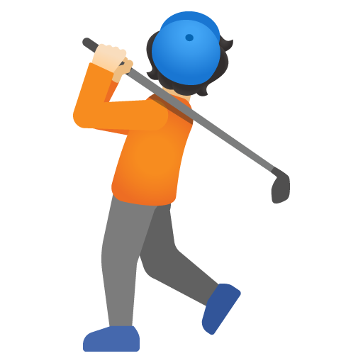 Google design of the person golfing: light skin tone emoji verson:Noto Color Emoji 15.0