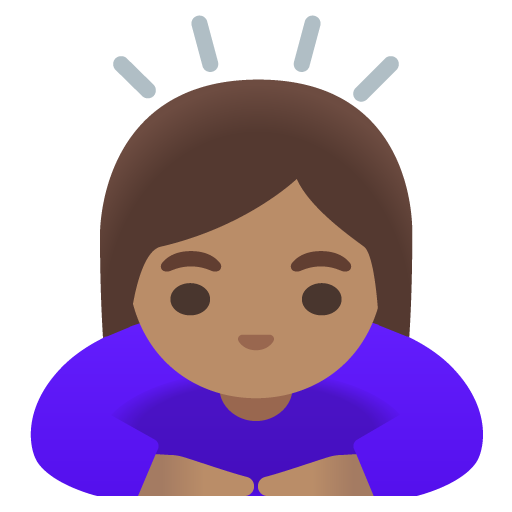 Google design of the woman bowing: medium skin tone emoji verson:Noto Color Emoji 15.0