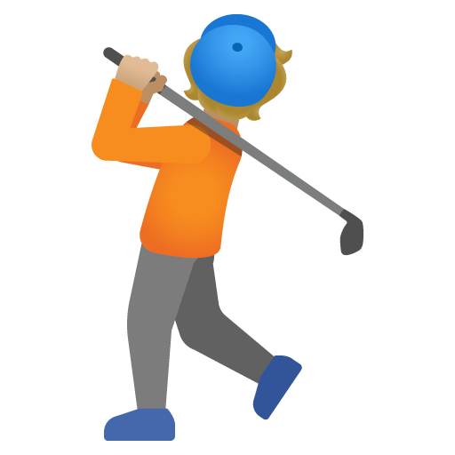 Google design of the person golfing: medium-light skin tone emoji verson:Noto Color Emoji 15.0