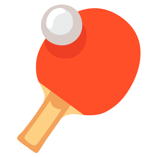 Google design of the ping pong emoji verson:Noto Color Emoji 15.0