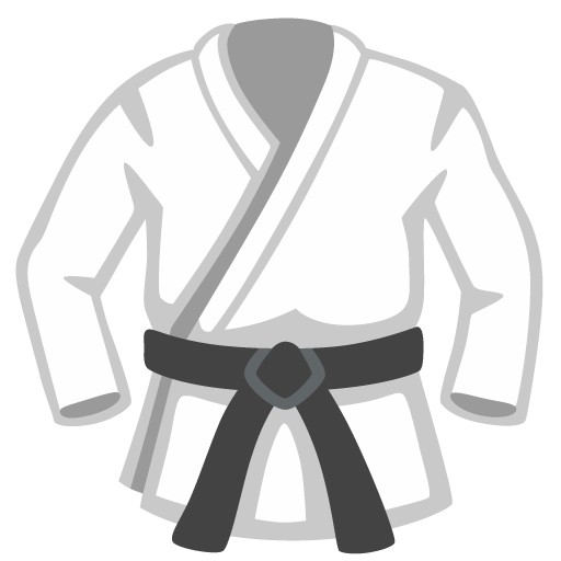 Google design of the martial arts uniform emoji verson:Noto Color Emoji 15.0