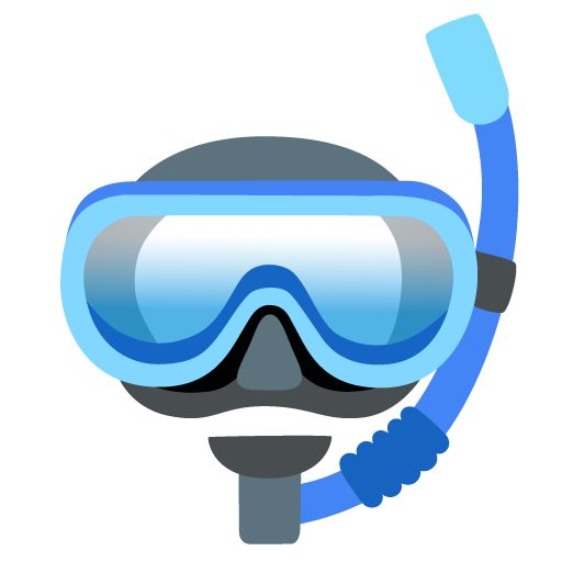 Google design of the diving mask emoji verson:Noto Color Emoji 15.0