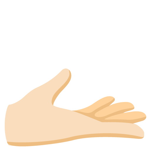 Google design of the palm up hand: light skin tone emoji verson:Noto Color Emoji 15.0