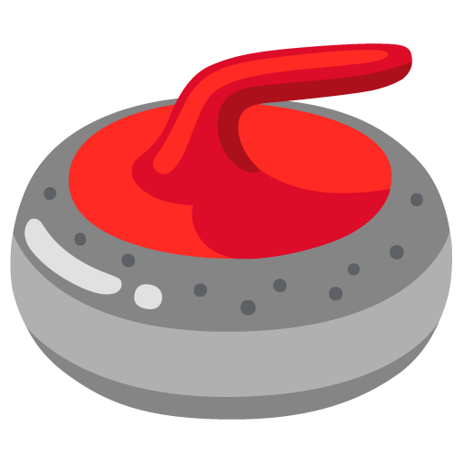Google design of the curling stone emoji verson:Noto Color Emoji 15.0