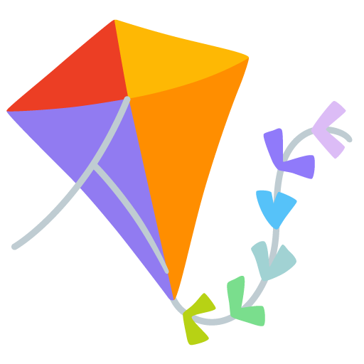 Google design of the kite emoji verson:Noto Color Emoji 15.0