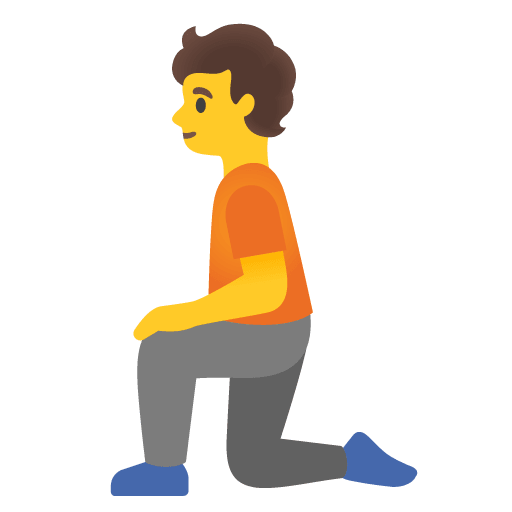 Google design of the person kneeling emoji verson:Noto Color Emoji 15.0