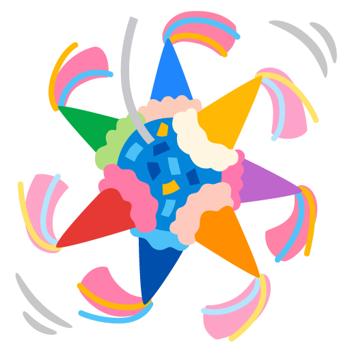 Google design of the piñata emoji verson:Noto Color Emoji 15.0