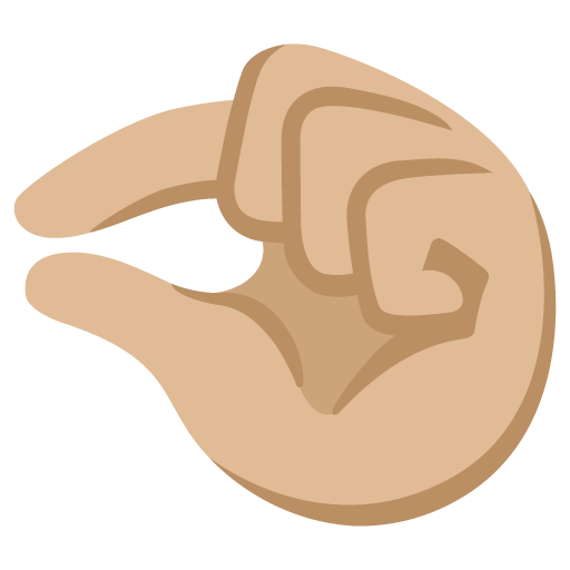 Google design of the pinching hand: medium-light skin tone emoji verson:Noto Color Emoji 15.0
