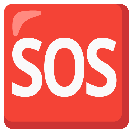 Google design of the SOS button emoji verson:Noto Color Emoji 15.0