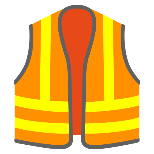 Google design of the safety vest emoji verson:Noto Color Emoji 15.0