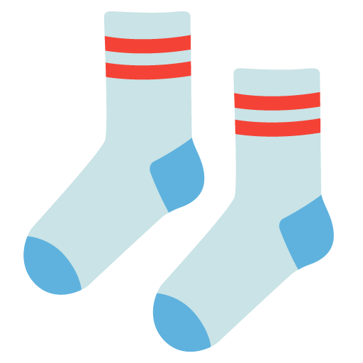 Google design of the socks emoji verson:Noto Color Emoji 15.0
