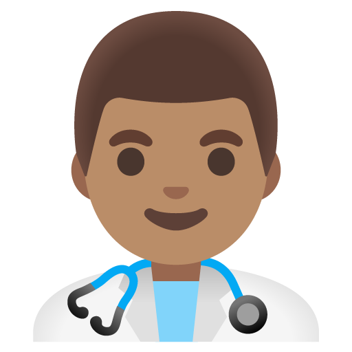 Google design of the man health worker: medium skin tone emoji verson:Noto Color Emoji 15.0