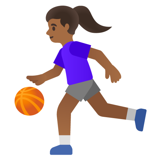 Google design of the woman bouncing ball: medium-dark skin tone emoji verson:Noto Color Emoji 15.0