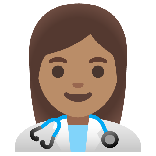 Google design of the woman health worker: medium skin tone emoji verson:Noto Color Emoji 15.0