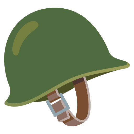 Google design of the military helmet emoji verson:Noto Color Emoji 15.0